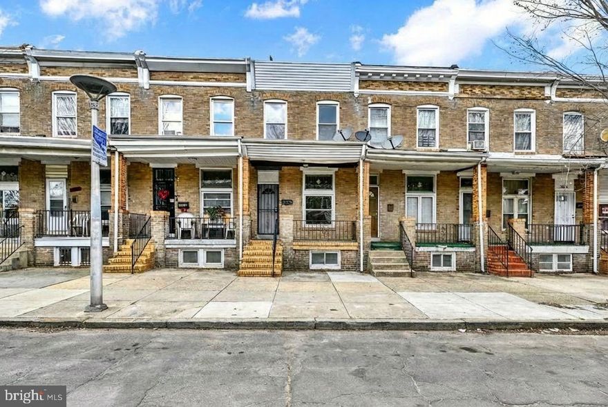 Great investment opportunity in Baltimore. This brick rowhome features 1,140 above-grade finished square feet, 3 bedrooms, 1 full bathroom, and 1 half bathroom. Inside, you’ll find a separate living room and dining room, a spacious kitchen, and a partially finished basement with a den and laundry area, providing additional usable space and future potential. Whether you're looking for your next renovation project or a value-add investment, this property offers a solid layout and room to make it your own. Sold strictly as-is. Seller will make no repairs.