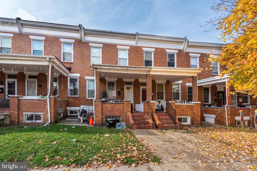 UNBELIEVABLE VALUE FOR THIS PORCH FRONT ROWHOME WITH OVER 1,300 SQ. FT. OF LIVING SPACE!  Main level with a spacious living room, separate dining room, and eat-in kitchen with a breakfast bar and table space, upper level with 3 bedrooms and 1 full bath, an unfinished basement with a half bath, and a rear fenced yard.  Sold As-Is!