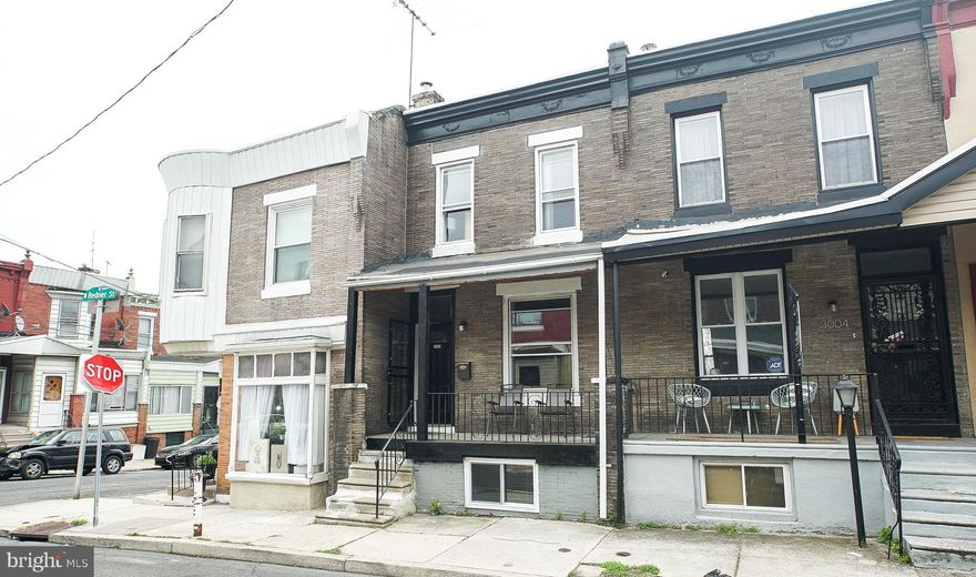 Outstanding location in booming Brewerytown! Only a short distance to Fairmount Park and Girard Ave. Enter through the covered porch into a tiled foyer. Step into the open concept living and dining area with recessed lights and a huge front window letting in lots of natural light.  Large floor tiles fill the updated kitchen with white cabinets and a beautiful white backsplash. Off of the kitchen you will find the door to the rear concrete patio with park and city views! Upstairs you will see the rear bedroom with large windows and great views. Next to it is the full bathroom with ceramic tile throughout. The middle bedroom makes for a great guest room or office! The front of the house features a largest of the bedrooms with lots of closet space. The basement is unfinished but features new large capacity washer and dryer. Just a few blocks from Aldi and Fine Wine and Spirits for food and drinks at home and ton of great restaurants and cafes on bustling Girard Ave.  Great access to Fairmount Park for biking, running, or just getting out in nature! Great home to live in or rent out!