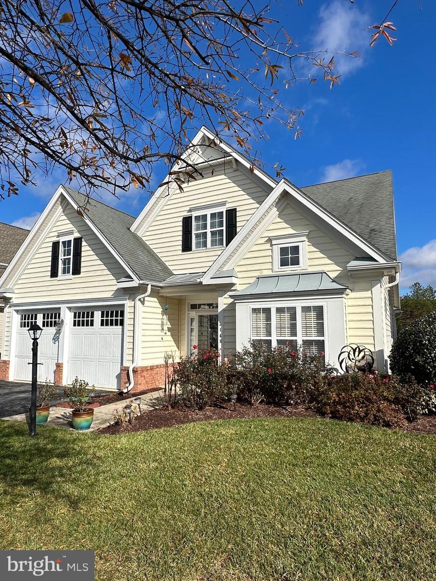 Active 55+ Community. One level living at its best. Enter the grand two story foyer leading you past the formal dining room featuring gleaming wood floors and a double-sided fireplace. The spacious great room is perfect for entertaining.  The extra large center island provides wonderful flow for serving guests and extra seating. The kitchen has lots of counter space , 42" tall cabinets, stainless steel appliances, double ovens, pantry and carefree ceramic tile. Set the mood with the mantled fireplace in the family room. And the adjoining sunroom contains a butlers pantry perfect for bar service and storage. Take the party outside onto your wrap-around brick patio. Great space for bar-b-ques or private events. Nice sized yard that is fully fenced in. The best part, the HOA is responsible for maintaining the lawn and landscaping. No more mowing or shoveling snow. Saving the best for last...The Primary bedroom suite is huge. You can use the extra space for a sitting room, office or anything you desire. The main area has a vaulted ceiling, plush carpeting, an archway, columns and custom lighting. There are two walk-in closets and a large ensuite bathroom with double vanities, walk-in shower and separate water closet. The guest room is near the entryway and it is connected to the 2nd full bathroom. The laundry room also serves as a mudroom which leads into the oversize 2 car garage which contains custom storage cabinets as well as attic storage. 
The sought after Colonial Charles community has so much to offer. Walking/biking trails, a club house which has indoor and outdoor pools, sauna, party room with kitchen, library, exercise room and many community events. This house is perfectly situated. Plenty of parking and close to grocery stores, gas stations, restaurants and shopping malls. This one won't last!