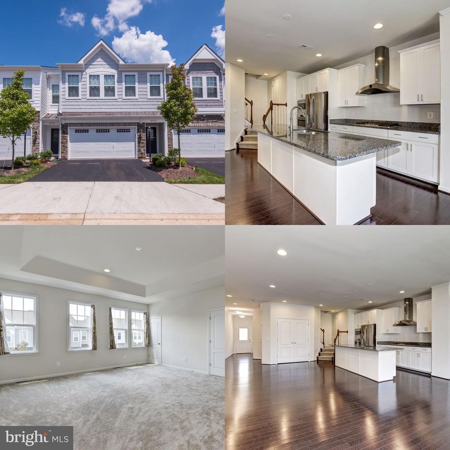 Beautiful 3 bed 2.5 bath townhouse with open floor plan located in the heart of Brambleton! This home features hardwood floors throughout the main level with an open floor plan! Gourmet Kitchen features granite countertops, stainless steel appliances, cooktop with hood, separate wall oven and built in microwave and plenty of counter-space for those that love to cook! Upstairs you will find the spacious primary bedroom with 2 walk in closets and attached primary bath with 2 vanities! In addition to the primary bedroom you will find 2 more bedrooms with views of the backyard and an addition full bath! Located just minutes away from the Brambleton shopping center!