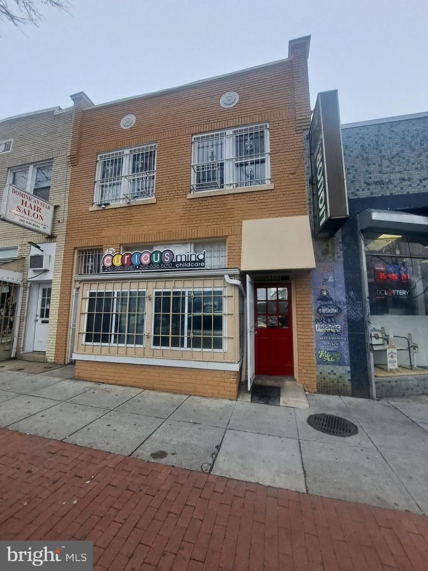 This commercial property offers endless opportunity on the Historic and Busy Georgia Avenue NW in Washington, D.C., is a versatile multi-level building positioned for both immediate business use and long-term redevelopment. The property features a layout tailored for community and commercial services.

Upper Level: Currently utilized for meetings and get-togethers, offering flexible space for gatherings.

Bottom Level: Presently configured for child care, making it an ideal turnkey solution for daycare operators.

Basement:  Ready for your imagination, , this additional level provides significant potential for expansion .

All kinds of redevelopment are going on in the vicinity of the Property .