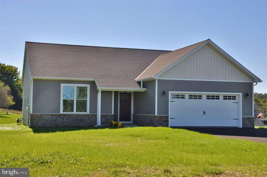 A brand new, meticulously built home with everything you need on first level. The home boasts more upgrades than you can count and was built with the finest materials and the highest degree of craftsmanship. The kitchen island/breakfast bar overlooks the living and dining area with a completely open floor plan. Beautiful granite/cultured marble CT in kitchen/bathroom. The back deck overlooks a horse farm in the distance. This home is a must see.