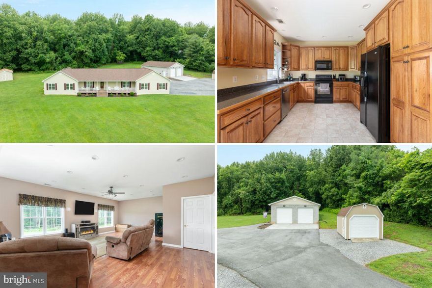 Welcome to your dream rural retreat with private river access! Nestled in a highly sought-after community at 364 Stoney Bottom Rd in Front Royal, VA, this one-level rancher sits on 5 acres and offers access to the navigable Shenandoah River—perfect for fishing, kayaking, canoeing, or simply soaking in the serene beauty. This spacious home features 3 bedrooms, 2.5 bathrooms, and an open-concept layout ideal for easy living.

The primary suite includes a private full bath, and you'll also enjoy a large kitchen with dining space, a cozy living room, a separate den, and an oversized main-level laundry room. An attached 2-car garage adds convenience, while outside you'll find a massive 30x44 block garage with 12-ft ceilings, plus two additional sheds (14x16 and 12x20) for all your storage and workshop needs.