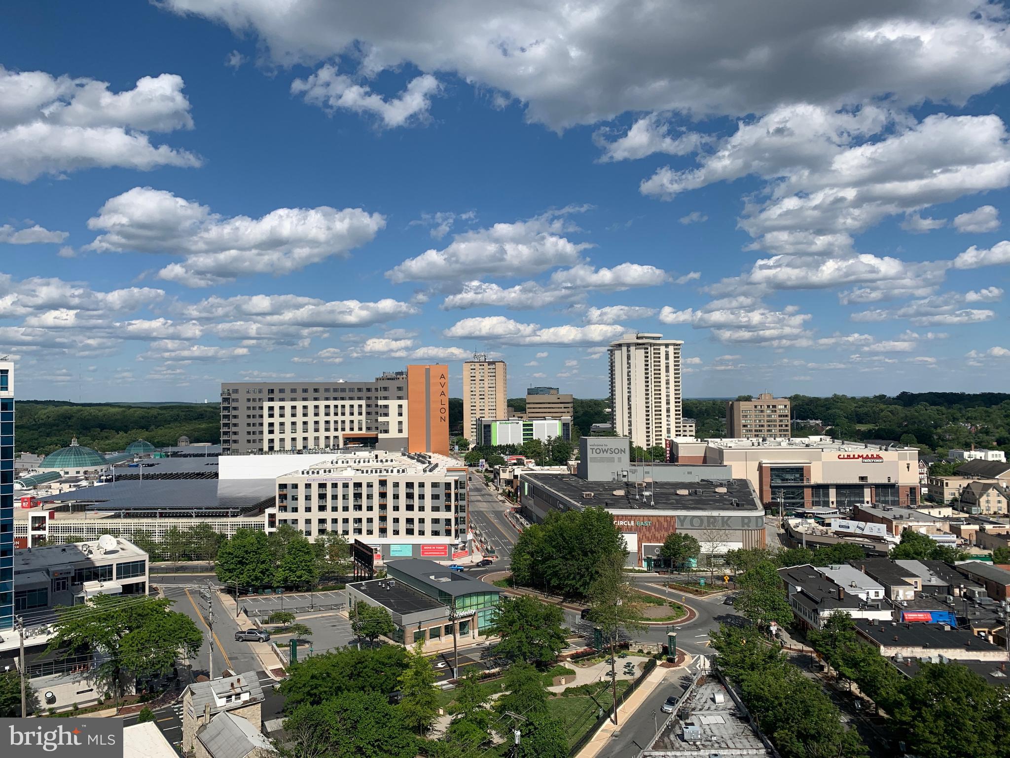 Conveniently located in the heart of Towson with beautiful restaurants, movie theatre, mall and public transportation within walking distance. Spectacular View of Towson, Amenities include a Pool, Security, Exercise Room, Party Room, and Sauna. Largest one bedroom Condo in the building, Freshly Painted, New Carpet, Immaculate Condition, Ready to Move-in.