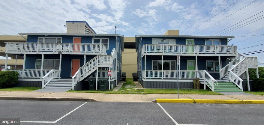 This Ocean Block property consists of 2 Buildings with 4 Units. Renovated 2014 – 2018 with a Relaxed, Coastal vibe, new upgraded electric, new windows, plumbing, central HVAC, insulation, new floors, new bathrooms, new kitchen cabinets & appliances, interior/exterior painting, upgraded entry stairs, new roof and gutters. Each unit is bright and light filled, has 3 Bedrooms, 2 Baths; comes Fully Furnished including TV’s in Living room and Primary bedroom; Kitchens are equipped with refrigerator, stove, built-in microwave, dishwasher, all utensils needing for cooking and serving; Central air conditioning & heating; Washer and Dryer; Large front deck (2 top units have ocean views). No HOA or Condo fees! Very close walking distance to the beach, grocery store, Dunkin Donuts, Crab Cake Factory, Green Turtle, CVS, and more. These units have an excellent rental history with up to $39K per unit per season and many repeat renters, a great investment opportunity! Must honor existing rentals.