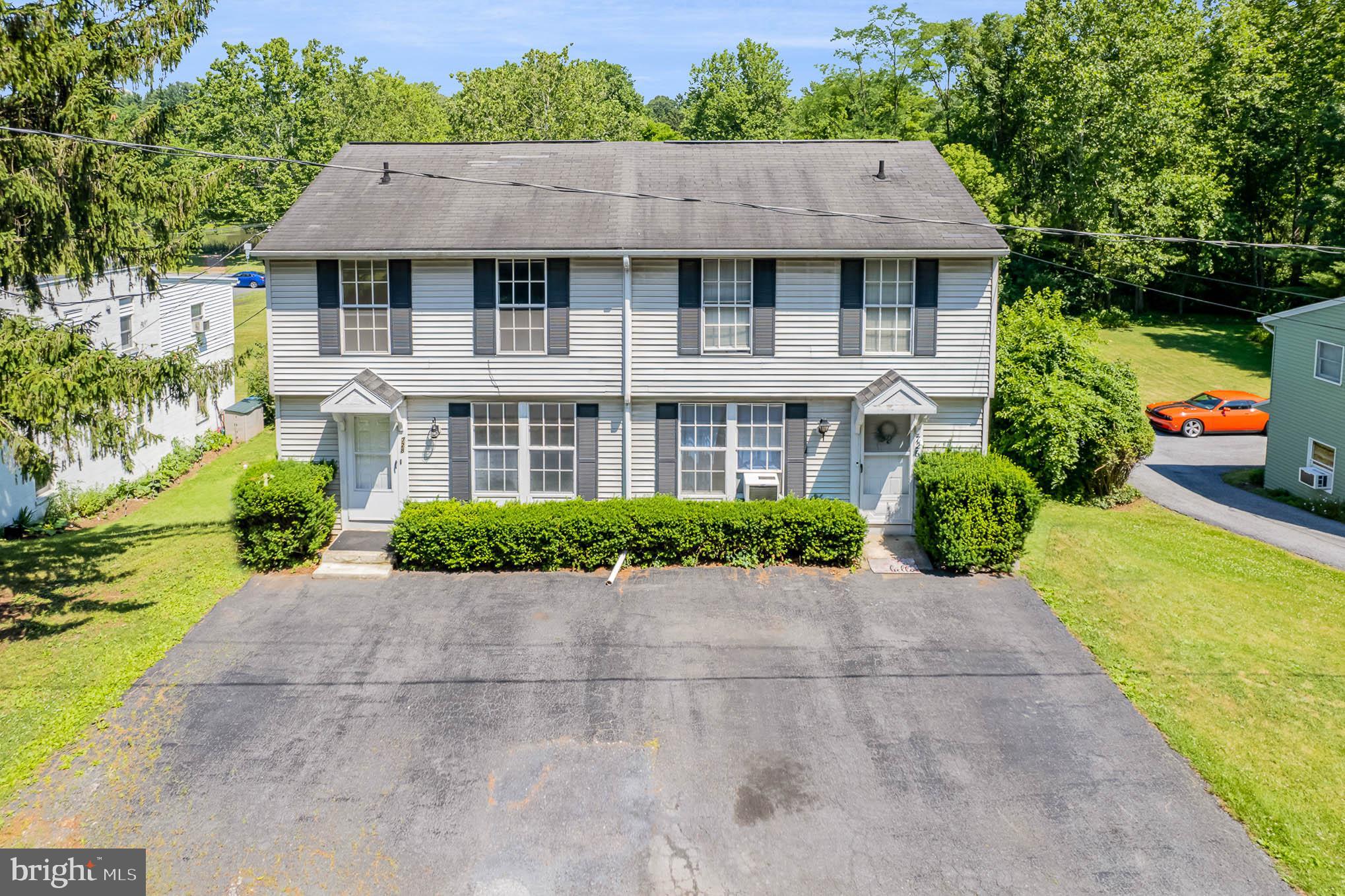 5-Unit Apartment in Mechanicsburg! Popular area, close to the University and major highways. Property backs up to 5+ acre Grantham Park with pond and playground. First building (726-728) has two 3-bedroom 1.5 BA apartments. They are two-story with full unfinished basements. Second building (730) has two 2-bedroom single-level apartments, one 3-bedroom single-level apartment, utility area, and space for possible future apartment. Ample parking for all apartments. Tenants pay electric (zoned separately). Baseboard heat.
