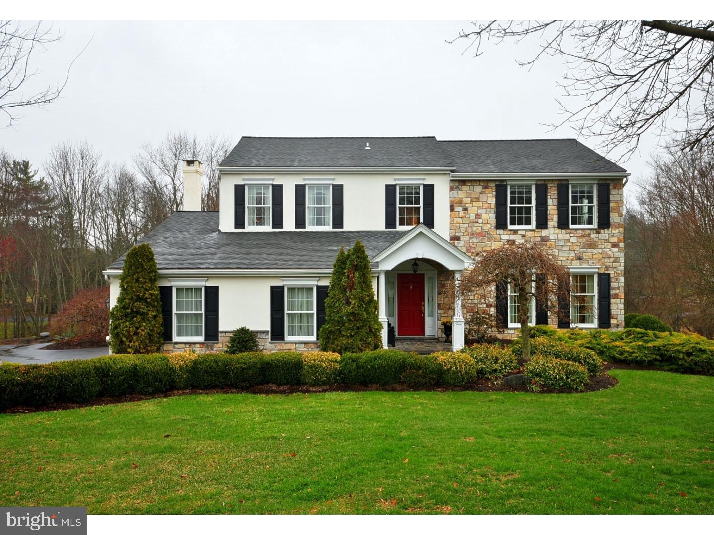 Simply stunning colonial home in a quiet and desirable neighborhood in Towamencin Township.  The exterior was completely upgraded in 2012 with a stone and stucco front and porticos over the front and side doors.  A paver walkway winds through nicely landscaped garden beds leading to the front entry.  Stunning hardwood floors, shadow boxes, and custom millwork adorn the foyer, living room, and dining room.  The dining room even has accent lighting installed above the crown moulding.  The eat-in kitchen was meticulously remodeled with granite counters, tile flooring and backsplash, and stainless-steel appliances.  The breakfast area offers a bay window and overlooks a sunken family room with hardwood floors, stone hearth fireplace, and glass doors to leading to an expansive deck.  The deck has steps to a large rear paver patio area, steps to ground level, and a walkway to the side door.  Back inside, even the laundry/mud room is delightful with quartz counters, built-in cabinets and shelving, full sink, storage closet, tile flooring, wainscoting, and a glass door.  An updated powder room completes the main level.  Upstairs, the master suite offers a gorgeous master bath with a tile shower, his and her sinks with granite countertops, vaulted ceiling, skylight, radiant heated floor, and a European-style towel warmer.  The spacious walk-in closet has premium, custom organizers.  Three other bedrooms are serviced by another beautifully remodeled bathroom.  Hardwood floors are throughout the hallway and all the bedrooms but one.  The basement is finished into a great recreation area with plenty of storage space left over.  So much to see!  Class and character abound in this lovely home that is a pleasure to show and even greater pleasure to own.