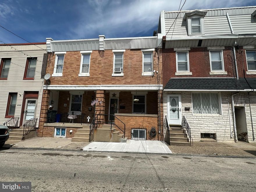 Awesome Price Adjustment  !!!  --- Come and get it !!

Prime Bridesburg interior townhome in move in condition !!
Parking on both sides . New cement blocks in front walkway . Covered front porch . Screen door and interior security door . Coat closet with bi fold door and top storage . Ceramic tile floor in foyer area . Living and dining area combo with carpets , stone veneer gas fireplace , 2 ceiling fans with lighting , knotty pine accent wall , decor exposed beams , large window ac unit . Large eat in kitchen with laminate flooring , newer refrigerator and newer gas cooking range , dishwasher, garbage disposal, laminate counter , tiled backsplash, range hood fan with light , ceiling tiles and ceiling fan . After the kitchen is your powder room addition with gas wall heater , stackable washer / dryer . Exit to a lovely rear fenced yard with actual grass and a storage shed . Covered rear patio . Rear siding and stucco , rear screen door and security door . Long full unfinished basement with good ceiling height ready for you to finish into extra recreation space or game room ! Basement has workshop area and laundry tub area , newer gas hot water heater , newer gas radiator heater, radon mitigation system already installed, plenty of room for storage also . 2nd floor offers rear bedroom 1 with ceiling fan light , carpet and 2 windows . Hall bathroom with shower / tub combo with ceramic tiled wall, toilet , sink cabinet, knotty pine paneling , heat lamp . Middle bedroom 2 with 2 large closets , carpets , ceiling light , chair rail , ac window unit , textured ceiling . Hall linen closet . Primary bedroom 3 with ceiling fan light , carpets , window ac unit , large full
wall closet. Ready for quick settlement !! Right off 95 , minutes from center city , airport, Betsy Ross bridge to New Jersey ! Come and get it !