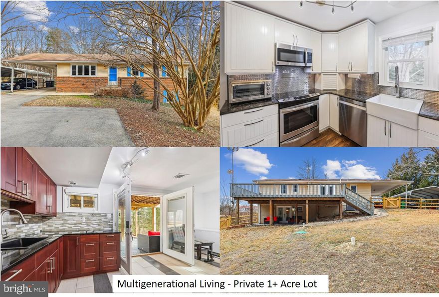 Move-in Ready! This updated ranch-style home offers the perfect blend of rural tranquility and urban accessibility. Situated on over a one-acre lot, it provides a country-like ambiance while being just a short drive to Joint Base Andrews, National Harbor, Washington DC, and Northern VA. Featuring hardwood floors, newer windows, fresh neutral paint, three-main level bedrooms, updated kitchens and baths, and an expansive rear deck with stunning wooded views.  The lower level is a dream space with a large family room, updated second kitchen, full bath, den or fourth bedroom, and walk-out to a lovely patio. Recent updates include New HVAC and fence. Do not miss this quality home located in a secluded setting. Enjoy the close-by local community amenities; Clearwater Nature Center, Miller Farms, and Louise F Cosca Regional Park and Lake.  Quick settlement possible!  Community Empowerment Grant Program available for Qualified Buyers.