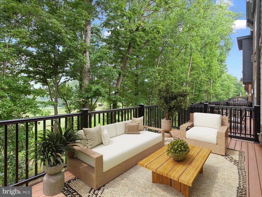 Terrific NEW PRICE for a Fantastic  brand new Townhouse built by EYA with gorgeous views to a private Golf course from every room!! Great opportunity to live in this new community  with easy access to public transportation, shops and highways. This  delightful 4-level townhouse has over 3000 Sq/ Ft of space with open views to the front and Golf course views to the back. The ENTRY LEVEL  features a two-car garage, a recreation room with glass doors open to the backyard, a half bath, and a storage closet. The FIRST LEVEL features a big open space that has a living , dining, and family room with a deck, a powder room; all open to a lovely white kitchen with a center island, quartz counter tops and stainless steel appliances. The SECOND LEVEL features a spacious primary suite with a deck backing to the golf course, two  spacious custom walk-in closets with organizers, and a luxurious bathroom. Additional 2nd & 3rd bedrooms sharing  a full bathroom. The THIRD LEVEL features a sitting room with glass doors to the roof terrace overlooking the golf course, a 4th bedroom, and a full bathroom. Window blinds are already installed!! This  special townhouse feels  truly like a single family and is ready to move into!