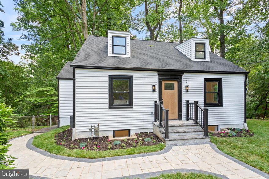 MAJOR PRICE IMPROVEMENT!  Don't miss this exceptional value in Highland View! Welcome to 3 Knox Place, a completely renovated 4-bedroom, 3-bath home on a peaceful cul-de-sac near Sligo Creek Parkway. This light-filled residence showcases stunning white oak hardwood floors and an open-concept kitchen with Taj Mahal quartzite countertops, white oak floating shelves, and stainless steel appliances. The main level features two bedrooms, a full bath, and an expansive deck perfect for entertaining. Upstairs, retreat to the luxurious primary suite with a spa-inspired en-suite bath boasting dual vanities, designer lighting, a soaking tub, elegant tile work, and a frameless glass shower. The finished lower level walks out to a private patio and includes a wet bar, full bath, flexible bonus space, and an ideal in-law or au pair suite. Enjoy the spacious fenced backyard with endless possibilities. Everything has been updated - new roof, windows, kitchen, bathrooms, flooring, fixtures, etc. . Move-in ready ! Minutes from downtown Silver Spring, Metro, shopping, and major commuter routes. Priced to sell - schedule your showing today before it's gone!