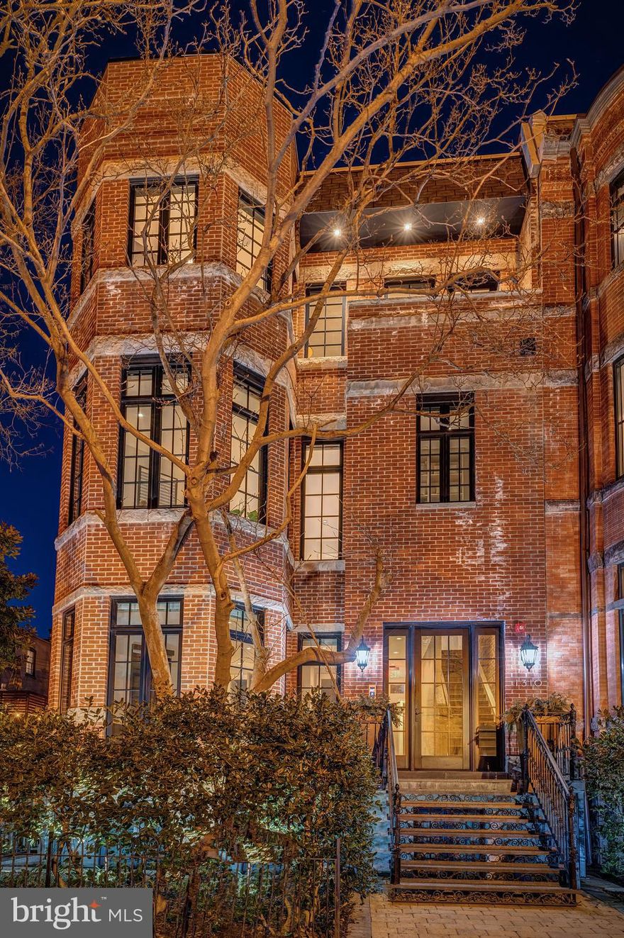 NEW PRICE -- All the space of a modern townhome. All the turnkey features of a boutique condo.  Thoughtfully and extensively customized by current owners.  Pictures cannot do this spectacular, sun-splashed 3BR+Family Room/3.5BA penthouse justice. Breath-taking glass-enclosed stairway to Private ROOFTOP (approx. 800 sq ft) with Monument and city vistas. Enjoy direct access via ELEVATOR,  coveted two-car GARAGE PARKING, and low monthly fee.  Offering the best of all worlds --- spacious, sleek, turnkey, stunning natural light and convenient. Superb Logan locale with a WalkScore = 98 "walker's paradise", near Le Diplomate on tree-lined  street.  MAIN LEVEL features an open floorplan with:  *** Gracious ENTRY, spacious LIVING ROOM area with custom gas Fireplace open to DINING ROOM *** Sleek gourmet KITCHEN completes every buyers' wish list with waterfall Island with plenty of seating, exceptional storage and fully equipped with s/s appliances including SubZero fridge, Wolf gas range, Bosch dishwasher, built-in microwave drawer, and wine fridge. Discreetly located and nicely appointed POWDER ROOM *** Nicely appointed POWDER ROOM discreetly tucked away  An extraordinary urban oasis awaits on the private ROOFTOP TERRACE no matter the season:  *** Beautifully re-imagined glass-enclosed, floating mahogany stairs to Private ROOFTOP with nano wall access -- true architectural genius *** Wonderfully outfitted for open air entertaining! *** Large custom island with seating, spacious layout with room for a fire pit and a multiple seating arrangements, builtin gas grill, sink and ample cabinet storage *** Over-sized planters with irrigation system offer pretty green screening  *** Custom sail cloth shades make it perfection on a sunny day *** Gorgeous Ipe decking *** Outdoor speakers  BEDROOM LEVEL offers:  *** Luxe PRIMARY SUITE with fully customized walk-in closet, additional step-in closet, with options for office nook or sitting area in gorgeous bay and attached spa-like bathroom with dual sink vanity, frameless glass shower, stand alone tub and gorgeous floor tile *** SECOND BEDROOM with large closet and attached full Bathroom *** THIRD BEDROOM with enviable customize walk-in closet located next to hall Full Bathroom *** Versatile FAMILY ROOM offers bonus space *** Laundry Area and additional storage also located on this level  DESIGN NOTES:   *** Gorgeous wideplank hardwood floors *** 10' and 12' ceiling height, 9' doorways  *** Floor-to-ceiling windows with automated custom window shades *** Built-in speakers *** Custom gas fireplace and surround *** Nano wall access to glass-enclosed stairway with sliding glass hatch and climate control system *** Rooftop planters and irrigation system convey