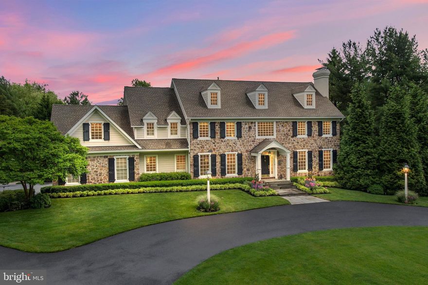 Truly SPECTACULAR residence in Bowmans Tower Farm. Set on a cul-de-sac with 2.9 luscious acres in Upper Makefield Twp, less than 5 min from New Hope Boro; you couldn’t ask for a better location! Upon pulling into the New Driveway (2023), you’ll appreciate the Stone and Hardie Plank exterior (2015), New Roof (2022), New Landscaping, Exterior Lighting and Irrigation System (2016). Bluestone walkway leads to the covered front entry. Spacious, 2 story foyer with turned staircase, dual coat closets and new chandelier is the perfect place to welcome guests. You’ll be captivated by the attention to detail, custom woodwork, upgraded wood interior doors, high wood planked ceilings and hardwood floors throughout. Formal living room features gas fireplace with hand-painted tile surround. Formal dining room has built-in corner cabinet, new chandelier, and opens to the kitchen and back staircase. Library/office has floor-to-ceiling bookcases and enchanting garden views. A half bath has gorgeous console sink and plantation shutters. Spacious family room features stone fireplace (gas), custom built-ins, large windows, vaulted ceiling and new center light fixture. Gourmet kitchen showcases Wood Mode Fine Custom Cabinetry, black honed granite counters and breathtaking Carrera marble topped center island. Kitchen is equipped with Wolf Range, Double Ovens & Warming Drawer, Subzero Refrigerator, 2 Meile Dishwashers, Microwave Drawer and New Beverage Refrigerator. Picture window over the farmhouse sink delivers views of the gorgeous backyard and pool. Base cabinet appliance lift, hidden under-cabinet outlets, pot filler & prep sink are just a few thoughtful features that illustrate the superior design and functionality of this dream kitchen. Atrium doors from the eat-in kitchen lead to the backyard oasis thoughtfully designed to maximize outdoor living space. New Patio and Lighted Gazebo (2016) offer ample room for entertaining. Elegant New Saltwater Sports Pool (2016) features Fountains, Custom LED Lighting, and Spa with Waterfall. Pool equipment is hidden away in tastefully designed pool shed to ensure it is out of site. Enjoy evenings around the Firepit (2018). Gardeners will delight in Gated Vegetable Garden with built-in sprinklers and hidden hose storage (2016). Backyard is completely fenced with split rail; entire property (including front yard) has invisible fence to keep pets safely at home. Back inside, a magnificent laundry room with beadboard walls, built-ins, desk space, Bucks County soapstone counters, large farmhouse sink, French pocket door, custom wood doors with glass inserts, Water Closet and access to 3 car garage with upgraded carriage style garage doors, New Cabinets and Wall Storage System (2018). Upstairs, Primary Bedroom features vaulted ceiling, gas fireplace, pocket doors leading to the beautiful bathroom with radiant in floor heat, double vanity, clawfoot soaking tub, luxe shower and infrared sauna (negotiable). The custom walk-in closet, dressing room and cedar closet complete the owner’s suite. Down the hall is a princess suite with walk-in closet and luxurious ensuite bathroom. 2 more spacious bedrooms with custom walk-in closets share a gorgeously upgraded Jack & Jill bath. The lower level is finished with theatre/media room, second family room with stone fireplace (gas) and custom built-ins, game room drenched in sunlight from daylight windows, home gym, guest bedroom, full bathroom, and storage/utility room. Brand NEW 2nd floor HVAC (2024), Generac Home Generator, attic with pull-down stair system for easy access and ample storage, New Exterior Trash Enclosure, replacement windows; truly too many thoughtful upgrades to mention! HOA grants exclusive access to Delaware Canal Tow Path, and has walking trail to Lookout Park. Walk to Bowmans Tavern, a local favorite. Less than 5 min to Bowmans Hill Tower & Flower Preserve, and all that New Hope & Lambertville have to offer. Award winning Council Rock Schools.