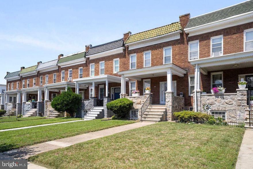Welcome to this recently updated 4-bedroom, 1.5-bathroom interior rowhome nestled in the heart of the Winchester neighborhood in Baltimore City. This charming property boasts a blend of modern amenities and classic Baltimore character. As you step inside, you'll be greeted by a grand foyer leading to both the cozy living and dining areas to the left and straight ahead, the kitchen awaits. The freshly painted walls, new carpet and laminate flooring, and ample natural light streaming through large windows are all perks of this property. Upstairs, you'll find four well-appointed bedrooms, each with new flooring and plenty of closet space. The full bathroom has been tastefully renovated with contemporary fixtures and a new vanity. The lower level features a partially finished basement, offering additional living space or the potential for a home office or gym, and spaces for storage, each separate from the laundry. The half-bath and access to the backyard on this level both adds to the home's convenience. Outside, enjoy a large front porch in the front, a style unique to Baltimore City,  & in the rear, a private, fenced backyard awaits—ideal for summer barbecues or a small garden. This rowhome is conveniently located near public transportation, local shops, and parks, making it an excellent choice for city living. Schedule your private  showing today!