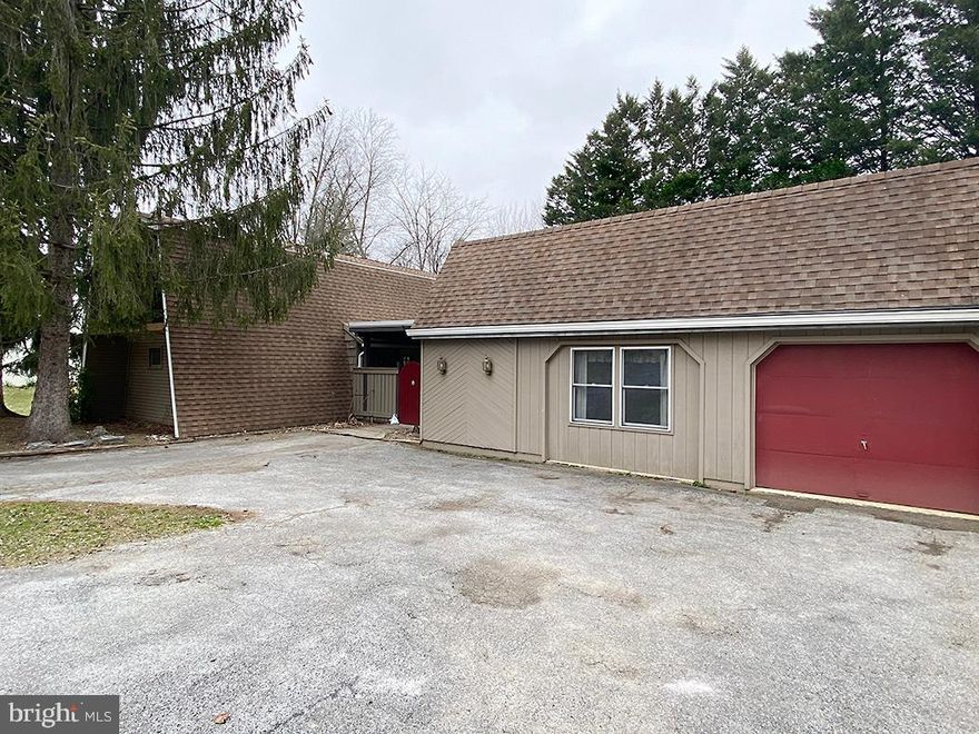 3 Br,  2 full bath A-Frame home in Central School District. Very unique home with 2 bedrooms on the main floor and the Primary bedroom  with full bath and loft on the 2nd floor. This home also has a Breezeway between the house and garage which is great for entertaining, the garage has an additional area that can be used as a  man cave or recreation room, or a huge workshop, your choice. The interior of the home has been well maintained. Close to all amenities and major highways. Sentrilock lock box is on Garage man door in covered porch area.