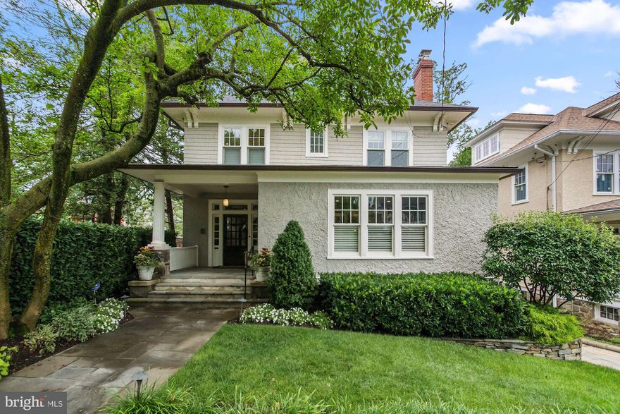 A quintessential Cleveland Park classic, often envied and eyed by many, 3403 Macomb Street has been meticulously renovated and fit with unparalleled finishes, providing the ultimate city escape within the center of it all.   Step into this stunning four level, sun-filled home through the grand foyer, where you will find generously sized rooms and classic millwork. An updated gourmet kitchen, dining room, living room and library with a powder room make up this open-concept floor plan which flows perfectly for both everyday living and entertaining alike. The kitchen is outfitted with marble counters, top-of-the-line appliances and the ultimate amount of storage. Off both the kitchen and dining room is a spacious ipe deck overlooking the private back yard. The living room boasts a cozy gas fire place and the library is the perfect spot to curl up with a a good book with gorgeous built ins.   The second level boasts three bedrooms and two baths including the luxurious owners suite with an incredible "walk through" closet and a spa like owner's bathroom with separate shower and soaking tub. Off the two additional bedrooms is a sunroom ideal as a playroom or home office. The third level has two additional bedrooms, a fully updated bath plus a room for storage. In the walk-out lower level you will find an in-law/au-pair suite outfitted with a bedroom, a second full kitchen and both a full and a separate half bath. A generously sized family room and wine cellar make this the best place to relax after a long day. A large unfinished storage area/utility space finishes off this level.   Perfectly situated on large, private and flat lot, the professionally designed backyard is a peaceful retreat in the heart of the city, filled with mature trees and plantings, a blue stone patio and a large, heated, in ground swimming pool and spa.