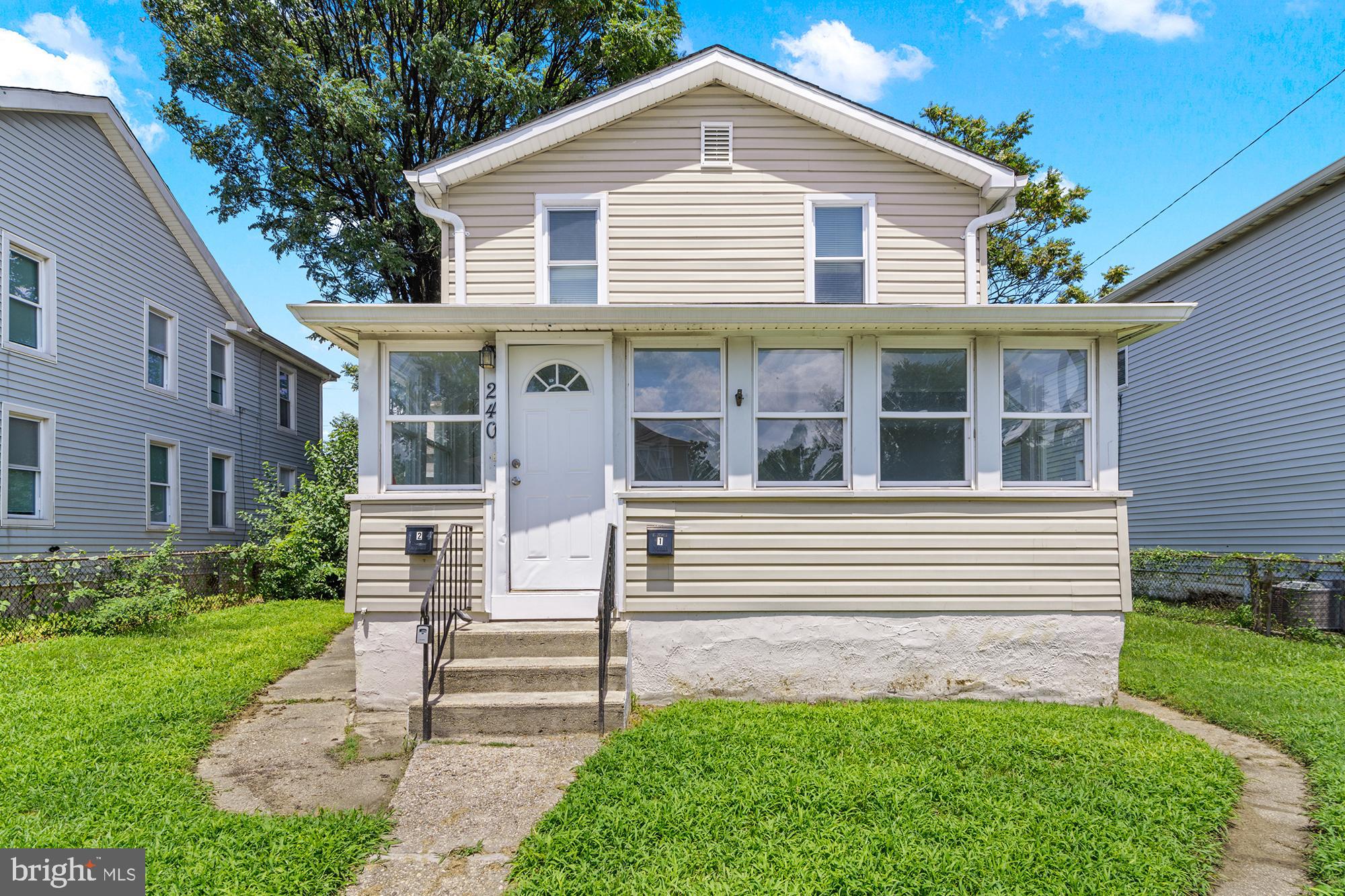 Welcome to 240 Riverview Avenue, a charming and versatile two-unit property in Dundalk that offers the perfect blend of functionality, opportunity, and investment potential, meeting the 1% rule. This well-maintained home features two separate living spaces, each occupying its own level, making it ideal for a variety of living arrangements. Both units offer two generously sized bedrooms, a full bathroom, and a dedicated kitchen, providing privacy and independence for residents or tenants alike. The Main-Level Unit 1 showcases an inviting layout with a spacious living area, a bright kitchen with ample cabinetry, and the added convenience of a stackable washer and dryer—perfect for everyday ease. Upstairs, Unit 2 mirrors the comfortable design, offering its own private living quarters, making this home an excellent option for rental income, a guest suite, or a multi-generational setup. Additionally, a separate, unfinished basement provides plenty of storage space or potential for future customization. Whether you're an investor looking to expand your portfolio, a homeowner seeking to offset your mortgage with rental income, or a family in search of a flexible multi-generational property, 240 Riverview Avenue presents a unique opportunity to build equity while enjoying the benefits of ownership. Don’t miss your chance to own this adaptable and promising property in a convenient Dundalk location.