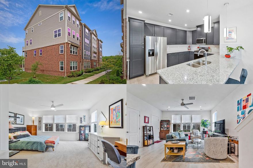 This 2 bedroom, 1 loft end-unit home in Hanover offers a bright, open layout and a location designed for everyday convenience. Positioned directly across from the community pool and shared amenities, it provides easy access to spaces for relaxation and recreation just steps from your front door. Inside, the main level features 9-foot ceilings and wide-plank flooring that create a clean, cohesive feel throughout. The kitchen is designed to support both daily living and gathering, with a large granite island, dedicated coffee bar area, and a spacious pantry for storage. Upstairs, the home includes two bedrooms and a versatile loft that can be used for a home office, reading area, or additional living space. The primary suite offers a well-organized layout with double sinks, a separate toilet area, linen storage, and a walk-in closet. Custom closet systems throughout the home help maximize storage and functionality. A composite balcony off the loft provides a private outdoor space to enjoy fresh air without the maintenance of a larger yard. Parking is practical and flexible with a one-car garage, driveway space for an additional vehicle, and nearby visitor parking. The location offers convenient access to major commuter routes including I-295, Route 100, and Route 32, as well as BWI Airport and the MARC train. Nearby shopping, dining, and entertainment options at Arundel Mills and Maryland Live! support a connected and convenient lifestyle. This home combines thoughtful design, flexible living space, and a well-connected location. Photos may be virtually staged.