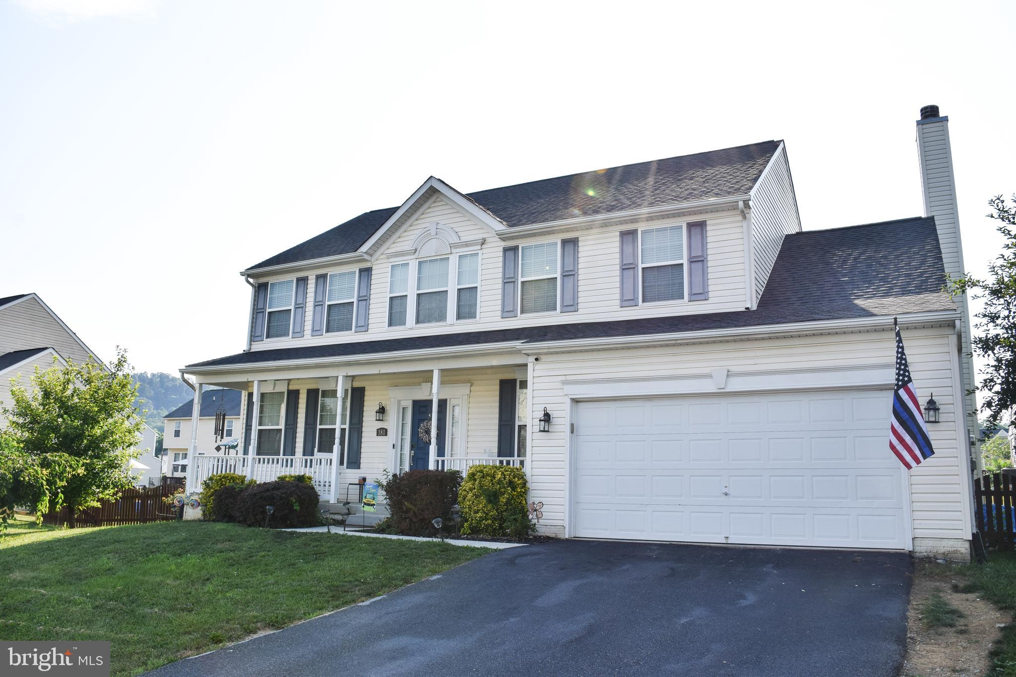Active pending release. Property back on the market with no fault of sellers. Buyer's home didn't sell within the timeframe.
Welcome to this charming 4-bedroom, 2.5-bath home located in the desirable Stonebrook Village community of Hedgesville, WV. This spacious residence offers great curb appeal with a welcoming front porch and a paved driveway leading to an attached 2-car garage. Inside, you'll find a bright kitchen featuring recessed lighting, ideal for both everyday living and entertaining. Step outside to the beautifully designed stamped concrete patio and gazebo, creating the perfect setting for outdoor dining, relaxation, or hosting gatherings. The full unfinished walk-up basement includes plumbing for a future bathroom, offering endless possibilities for expansion and customization. Don’t miss the opportunity to make this wonderful property your own!
