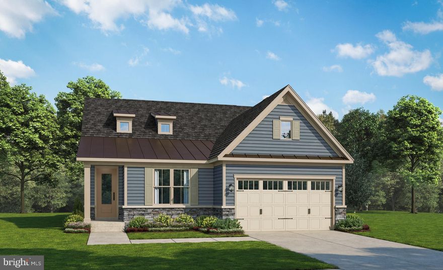 Come experience luxurious active adult living with NVHomes at 55+ Bloomfields. With expansive and sophisticated amenities in the works, including a well-appointed community clubhouse and pool, access to shops and dining, a social atmosphere, and inclusive community activities, you won't ever want to leave. Meet the Amalfi – the home that’s mastered the art of one-level living with style. This sophisticated charmer (reimagined version of the Albright) blends comfort and elegance like a perfectly crafted recipe. The kitchen, dining and great room flow together and are all crowned with elegant 9’ ceilings and bathed in natural light. The owner’s suite? It’s your personal retreat, tucked away from the hustle and bustle, complete with a spa-like bathroom that’ll make every day feel like a vacation. With clever storage throughout and kitchen upgrades that’ll unleash your culinary creativity. With state-of-the-art upgrades, such as LED lighting, ecobee smart thermostats, and Wi-Fi-enabled garage doors, this home is made for easy-living. **Current incentives include a free rear covered porch, free finished recreation room, and $15,000 closing cost concessions with use of NVR Mortgage.**