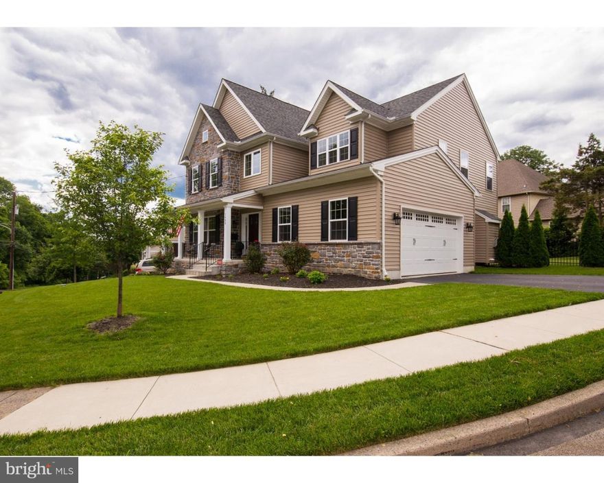 Stunning from top to bottom, this beautiful 5 year young custom home features stylish interior design and elegant d cor.  A combination of superior workmanship, significant upgrades and custom features are offered throughout.  First floor offers a beautiful open floor plan.  Living room and dining room, both with crown molding and wainscoting, open to a spectacular gourmet kitchen with an extra large granite island and upgraded stainless steel appliances. kitchen flows to a sun filled breakfast area that opens to a grand family room with gas fireplace.  Breakfast area offers sliding glass doors leading to a flat, fenced in yard with privacy trees planted along the fence line.  Second floor offers 4 spacious bedrooms with master featuring tray ceiling, walk in closet and designer master spa bath.  Second floor hallways are hardwood with bedrooms carpeted.  Laundry room on second floor.  Second floor hall bathroom features 2 sinks and full bath.  The finished lower level must be seen as it is the  very special  place of the house.  Designer finished with carefully planned floorplan.  Main area of basement features built in wet bar with barstools.  Adjacent and open to bar area, offers home theater seating plus separate playroom with floor to ceiling chalkboard.  There is a separate office that can be shut off from the entertaining area plus a powder room.  The 2 car attached garage is located on the side of the house with entry to hallway and kitchen area.  Superb location for many conveniences and sits on a cul de sac overlooking neighborhood park.  Short distance from Manoa and Pilgrim Gardens shopping centers with a variety of shops and eateries.  Only minutes away are Rt. 1 and Rt 476 for easy access to Center City, Airport, Turnpike.  Aware winning Manoa Elementary and Haverford Township Schools.  Seller is in process of appealing taxes.