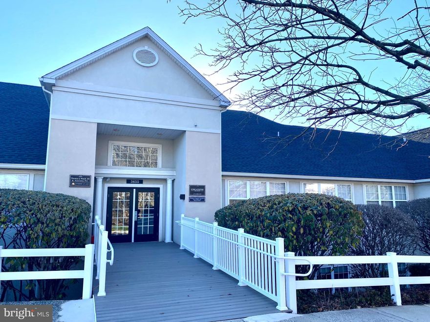 SPACIOUS AND BRIGHT!! This professional office condominium in the prestigious Georgetown Crossings is conveniently located on US- 202 & US-313, within minutes from Doylestown Country Club and Fonthill Castle. This affluent complex houses many high end tenants, from Investment firms to Plastic Surgery, Attorneys, and more. This ADA Compliant Office has been tastefully updated and features luxury vinyl flooring, large windows, waiting and reception areas, built-in workspaces with stainless steel sinks and granite counter tops. Additionally the unit offers Central Heating/Air, Laundry room, and an ADA Lavatory. Current equipment can be kept in place or removed per tenant request. Perfect for a physical therapy office or other medical/office setting, but can be converted for many uses.