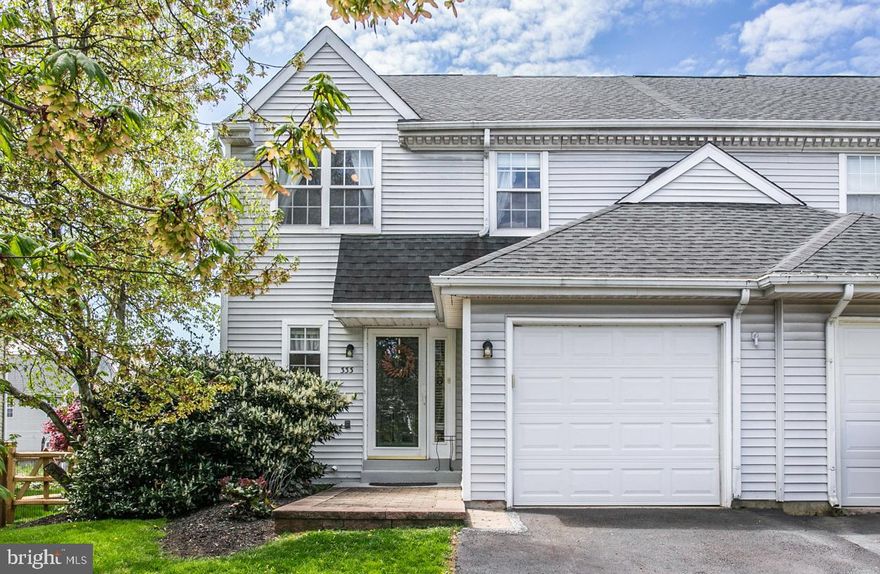 Move in ready Heritage Ridge twin conveniently located in Limerick Township just minutes from Rt. 422, Rt. 100 and 724.  The first floor has an entry foyer with hardwood floors that go through to then convenient powder room. The kitchen, dining area and living room are all open  and the kitchen features a breakfast bar, electric cooking a dishwasher and disposal. The living room has a wood burning fireplace and the kitchen has a slider to a recently renovated (2023) deck.  The deck overlooks the rear yard that had a new post and rail fence(2024). Off the foyer is the attached 1 car garage. The bedrooms all have ceiling fans and wall to wall carpets. The main bedroom has it's own bath with double vanity and a shower and soaking tub and a walk in closet.  There is a hall bath as well as a hall linen closet.  The basement is finished  into a large recreation area and a work out area. There is also some crawl space for storage. The HVAC system was installed in 2019 . Shopping, such as the Philadelphia outlets and the Collegeville Marketplace, is just minutes away