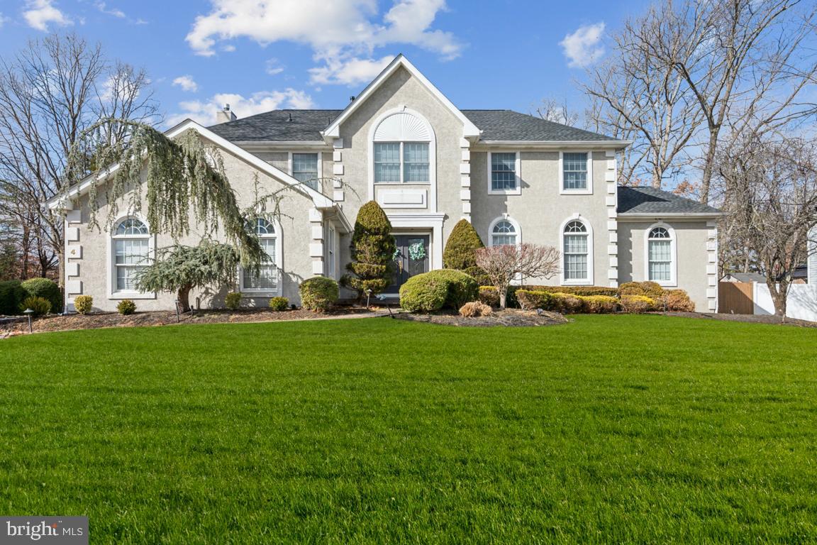 Welcome to the home of your dreams! This 2-story, 5 bedroom, 2 full and 1 half bathroom traditional/contemporary home in the desirable Chateau Woods in Voorhees Township is beautifully maintained, inside and out. Tucked away in this quaint cul-de-sac, this home boasts over 3300 square feet of living space, a 2-car side entrance garage with additional storage, and an outside oasis with an inground pool. As you enter the 2-story foyer, the formal living area greets you to the right and the formal dining room to the left as well as the 2nd-story balcony overlook. Bay window in the living room with views of the manicured landscape. Raised panels in the living room provide extra elegance for your guests. All neutral colors and wood flooring flow throughout the space. This spacious kitchen has light cabinets (some with glass doors to show off your fine collectibles), wood flooring, granite counters with beautiful backsplash, stainless steel appliances, island seating, room for a large table, a large pantry, recessed lighting, and a separate area one can use for a coffee bar or cocktails. Plenty of storage space and counter space! The large family room flows from the kitchen and includes a gas fireplace for those cozy nights. To the left of the kitchen is a room currently being used as the 5th bedroom but can be perfectly used as an office, or whatever you need it to be! The first floor concludes with a half bath, garage entrance, full-sized laundry room, and access to the outside overlooking the inground pool and landscaping. Before going down to the fully finished basement or to the outdoor living spaces, let’s go up to the 2-story haven. The main bedroom suite is oversized with a double-door entry, tray ceilings, gas fireplace, large walk-in closet, and a fully upgraded on-suite with double vanity, walk-in shower, jetted tub, and linen closet! 3 additional spacious bedrooms on this level with a full hall bath with double vanity and tub. Now down to the finished basement. Most of the basement is finished, carpeted, fresh paint and has plenty of space for a home gym, movie room, additional family room and so much more. Now, finally to the outdoor oasis! Beautiful wood/paver deck and outdoor living spaces overlooking the fenced inground pool, dining areas, extensive landscaping, gardens and so much more on these grounds. Truly, this is a must-see home in a very desirable area. Do not miss the opportunity to live in your dream home!