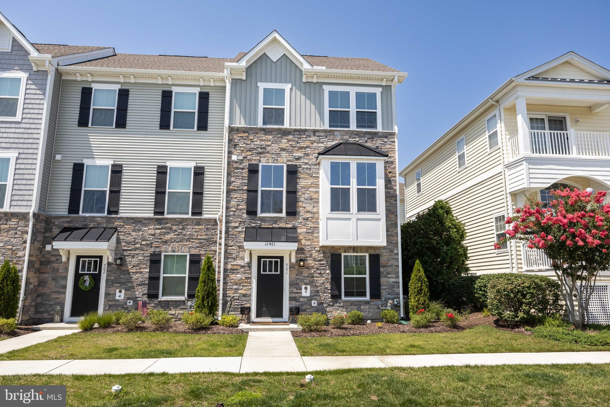 Welcome to this spacious and stylish 4-bedroom, 3.5-bath end-unit townhome offering four levels of coastal comfort and modern convenience. Located in the sought-after community of The Landings at Bayside—just minutes to beaches at Assateague and Ocean City, championship golf courses, several marinas, and fabulous dining options —this home is truly turnkey and ready for you!
The entry level features a versatile bonus room perfect for a home office, game room, or cozy den, along with a full two-car garage equipped with custom built-in shelving for ample storage.
The second floor boasts an open-concept layout with a bright and airy living room, dining area, and gourmet kitchen. Enjoy entertaining around the oversized island with stunning quartz countertops, upgraded stainless steel appliances including a gas range, tile backsplash, and a custom built-in bar or coffee station. An additional sitting area provides even more space to relax or gather.
Upstairs on the third floor, you’ll find three bedrooms including a serene primary suite with a spa-inspired bathroom featuring a soaking tub and tiled finishes. A full laundry room is conveniently located on this level, along with two additional guest bedrooms and a shared tiled bath.
The top level offers a spacious fourth bedroom with its own full bath and access to a private deck—the perfect spot to enjoy coastal breezes, sunset views, and summertime gatherings.
This home comes beautifully decorated, with many furnishings conveying and includes your very own Golf Cart - perfect for riding to the kayak launch, clubhouse and pool! Whether you're looking for a primary residence, vacation getaway, or investment opportunity—this home has it all!
Community amenities include:
✔️ Clubhouse with fitness center & game room
✔️ Indoor & outdoor pools
✔️ Kayak launch with storage & crabbing pier
✔️ Tennis and basketball courts
✔️ Scenic water views throughout the community
Don’t miss this opportunity to enjoy the coastal lifestyle in one of Berlin’s most desirable communities—convenient to everything the shore has to offer!