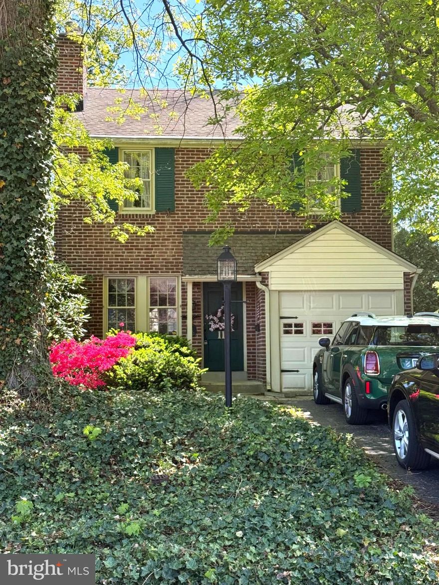Solid brick single-family home set back from the street in a beautiful private aesthetic ivy and treed area with an attached garage and off-street parking. A fenced-in backyard includes a brick-paved courtyard off of the kitchen. The backyard has plenty of room for outdoor activities or gatherings. Solid oak hardwood floors run throughout the house.  An eat-in kitchen with newer stainless steel appliances, a formal dining room, and a living room with a working fireplace. Upstairs, there are three bedrooms, a bathroom, an extra-large hall closet, and a full walk-up attic.  A fully finished basement with a half-bath and a separate closed off laundry room, also lots of built-in closets and cabinets for additional storage.   A great location within the Springfield school district and is conveniently located near shopping, dining, parks, and major roadways, this detached home offers a rare opportunity for space, flexibility, and value in today’s market.   Schedule your appointment today!!