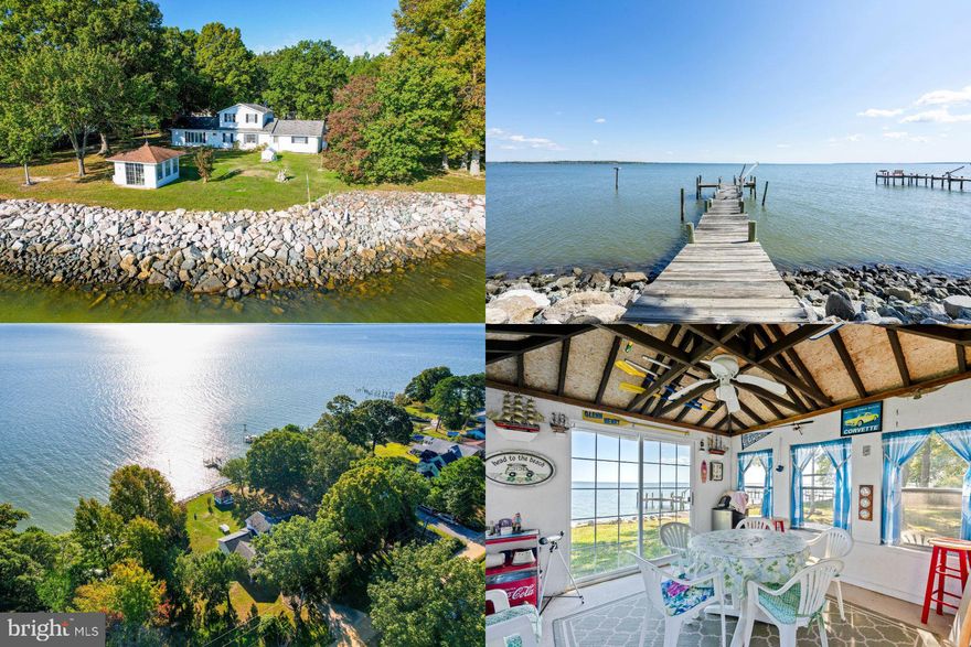 Spectacular Waterfront Bungalow with over 120 feet of shoreline and sensational views of the Potomac River! Great weekend or vacation home but plenty of room for permanent residency. This home boasts a galley kitchen with bar seating, table space & pantry, open dining and family room with cozy wood burning fireplace & bay window, main level bedroom & full bathroom, grand upper level owners loft with sitting area or office space, walk in closet and a full ensuite bathroom, large attached finished garage and workshop space. Beach House/Crab Shack filled with windows, has electricity, ceiling fan and and glass slider that walks out to the water, long 5' wide pier with boat lift AND as an added bonus there is and additional .3 acre lot across the street with a storage shed that has electric and 2 vehicle carport that will convey with the sale! The combined 2 lots total .77 Acres of level yard space!Short commute to PAX Naval Air Station and there is No HOA!!!* Home is being sold in “AS IS” Condition. Inspections are for informational purposes only. Accepting back up offers