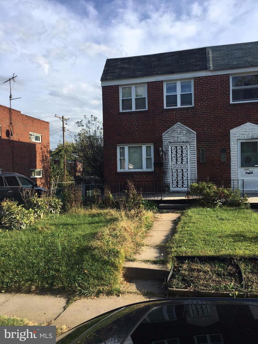 This is a Three Bedroom and a finished basement semi detached town house. House is occupied with an old owner so appointment is required. Buyer to verify ground rent. Three bedroom with one full bath, and a finished basement . The house is suitable for first time buyers or investor