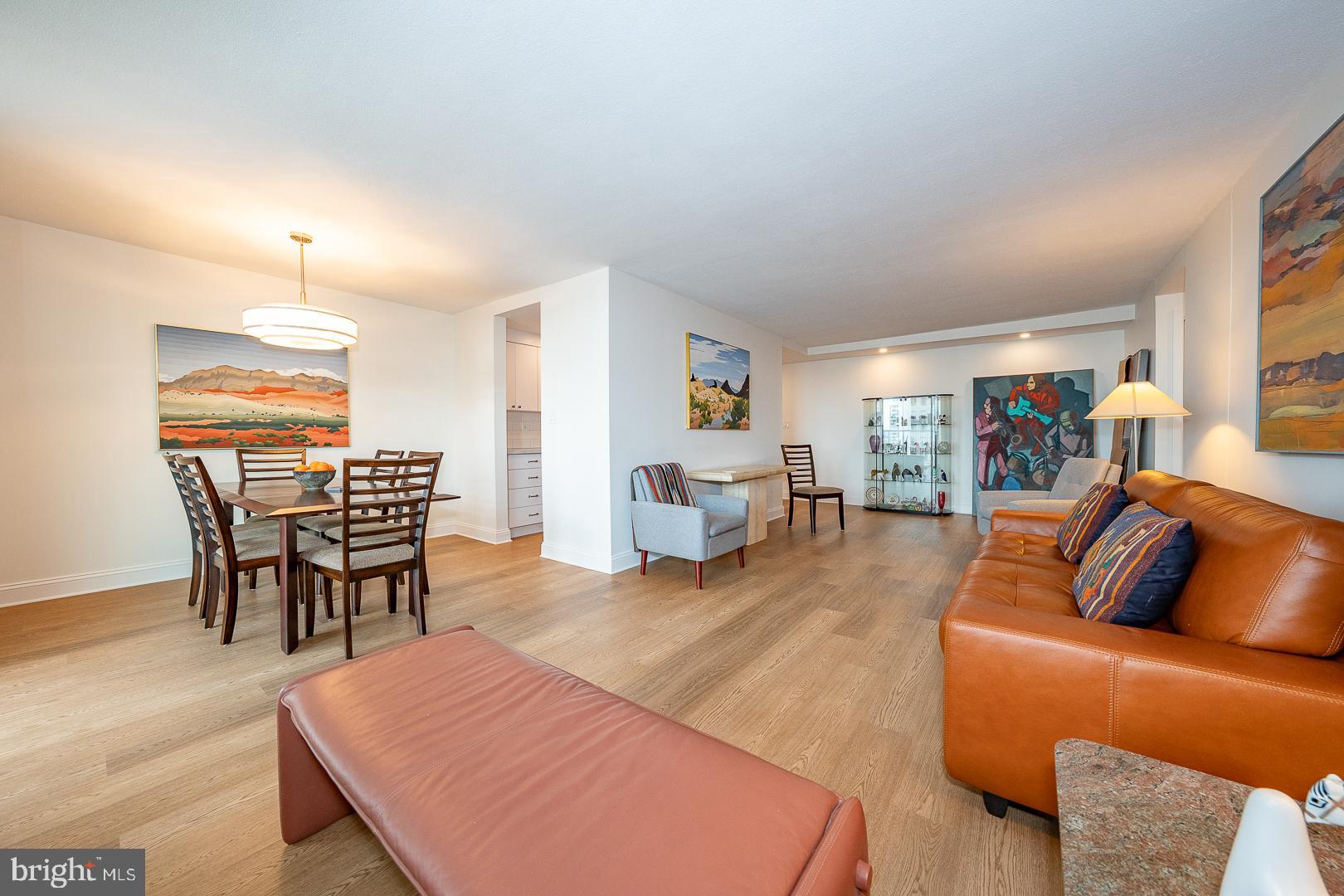 Welcome to the William Penn House in desirable RITTENHOUSE SQUARE! This SOUTH side, 1,134 sq ft
2 bedroom, 1 bathroom unit has been beautifully updated. The bright open living/dining room features sliders to the private BALCONY with amazing city views. The kitchen offers stainless steel appliances, subway tile backsplash, tons of counter and storage space. Primary bedroom with walk in closet, 2nd bedroom, full hall bath with walk-in shower and in-unit laundry complete the unit. This building features 24-hour Security and Doorman, On-Site Management and Maintenance, Rooftop Pool with amazing views of the city. On premise VALET PARKING available for 110 per month for one car. The monthly fee INCLUDES ALMOST EVERYTHING: All Utilities including electric, heat, air conditioning, water & basic cable, All Real Estate Taxes & Maintenance Package. This unit has an abundance of closet space, newer windows in unit! This spectacular building has NEVER HAD AN ASSESSMENT! Nominal real estate transfer tax & no title insurance required. Experience the ability to walk out your door to first class, 4-star restaurants, fabulous shopping & all the conveniences of this sought-after neighborhood. Walk score is a 98! One time admin fee paid at closing.
