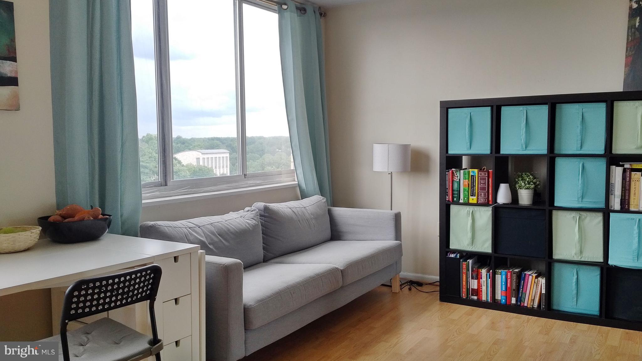 Perfect studio includes utilities, Fios TV & Internet and access to all amenities such as party rooms, laundry, fitness room, extra storage, tennis, pool, picnic area, tot lots. Metro access at the foot of the building and grocery store next door. Free parking for one car unassigned. No Smoking, no Pets. Avail August '18.