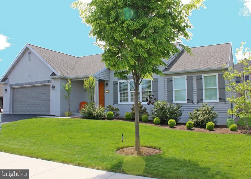 Pristine Condition Home in Brookshire 55+ Community. Quiet Country Location Yet Close to Town & Shopping. One Story Open Floor Plan with Spacious Rooms, Vaulted Living Room Ceiling Having Built in Book Case. Enjoy the Sun Room w/Doorway to Private Patio. Dining Area & Extended Kitchen Counter Top w/Bar Stools. Master Bedroom on Opposite End of Guest Rooms. Finished Lower Level plus Large Storage Area Too. Easy Walk to Clubhouse and Lake