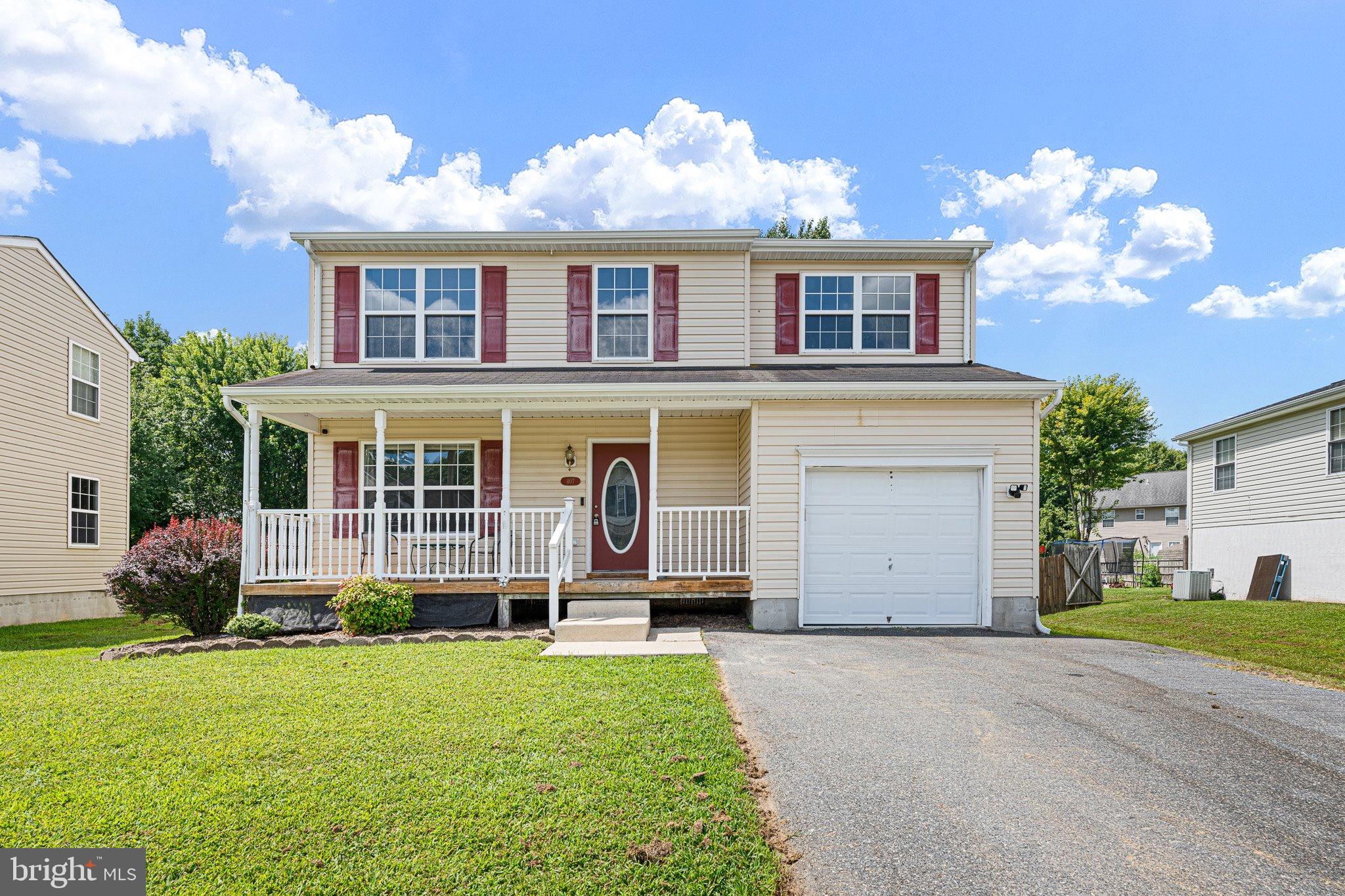Welcome to 407 Wood Duck Drive, a charming two-story colonial in the highly desirable Caroline Farms community of Greensboro, Maryland. This 4-bedroom, 2.5-bath home offers a perfect blend of style, comfort, and convenience, with no HOA. Step inside to find hardwood flooring, beautiful matching countertops, and stainless steel appliances. The spacious kitchen offers room for a table and opens directly to the deck, ideal for entertaining or enjoying peaceful evenings overlooking the private backyard. Recent updates include new carpet on the stairs and second floor, new doors, fresh paint throughout, new flooring in the laundry room and bathrooms, a newer AC unit (about 1 year old), and newer washer, dryer, and microwave. The inviting primary suite features its own full bath, providing a comfortable retreat. Three additional bedrooms and another full bath offer plenty of space for family, guests, or a home office. Located in a quiet neighborhood near schools, parks, and local restaurants, this home offers an easy commute to Easton, MD, Dover, DE, and other Eastern Shore destinations. Greensboro is known for its welcoming small-town charm, convenient location, and access to outdoor recreation. Don’t miss your chance to own this beautifully maintained home in the sought-after Caroline Farms community, schedule your tour today!