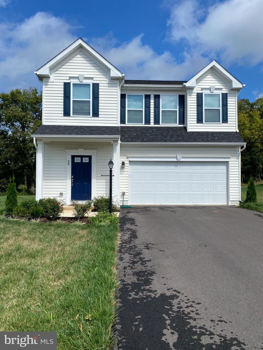 Beautiful single-family home in Inwood. Convenient to I-81, this is an excellent commuter location. Located in Stoney Ridge HOA, 88 Bismark has a private yard backing to trees. Built in 2024, this like-new home offers three generously sized bedrooms and 2.5 bathrooms, with laundry on the second floor.