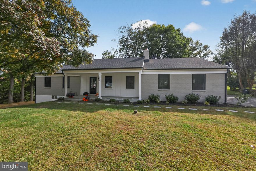 Welcome home to 605 Bowers Lane, a beautiful, fully-renovated 3–4-bedroom ranch home located at the end of a picturesque cul-de-sac in Wallingford's popular Scot's Glen neighborhood.  It's rare to find a home that has been customized and updated in this manner.  From the stunning new Hardie Plank siding to the gorgeous brand-new kitchen and baths, this home is move-in ready.  Notable updates include a garage conversion to living space, new roof, new windows throughout, new plumbing and electric, and new central HVAC system with new gas service to the home.   Approach from the charming, paved walkway and head to the covered front porch with overhead lighting - this is the perfect place to enjoy the pretty, mature landscaping and private street!  Enter the home to the living room complete with a wood burning fireplace and hardwood floors.  Around the corner, discover the heart of the home – the beautiful new kitchen that opens to a wonderful family room.  The kitchen features gorgeous white cabinetry, stainless appliances, quartz counters, and a sizable island.  Down the hall is the conveniently located laundry room, and half bath.  There is also a door to the new Trex deck that overlooks the pretty yard.  Continue to the dining room where you can enjoy entertaining and formal meals with friends and family.  Next is the light-filled office that could also function as a 4th bedroom -it has beautiful windows and built-in cabinets.  Down the hall are 2 sizable bedrooms with ceiling fans and hardwood floors.  Across the hall is a spacious full bathroom with a tub/shower, pretty tile and a vanity with white cabinets.  The primary bedroom offers a wonderful retreat - it features a gorgeous ensuite bathroom with double vanity and large walk-in shower.  The unfinished lower level has egress with a door leading outside.  With the high ceilings, windows and large open space, it can easily be converted to a gym, family room or office - the possibilities are endless.  605 Bowers Lane is conveniently located to so much including the Wallingford Swim and Racquet club, the Springhaven Club, Media Borough, public transportation as well as the airport and major roadways.
