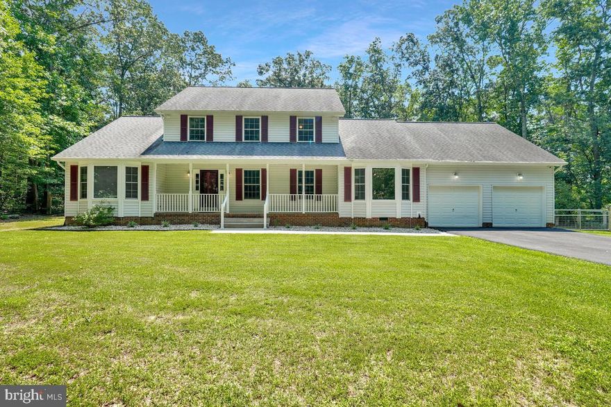 Custom built, Very Private, Spacious and Secluded home! Quiet setting with nature all around yet just a few minutes from the heart of Waldorf! Close to a commuter lot or a short commute out the back to the beltway. This home features beautiful wood flooring  throughout most of the main floor. The kitchen, breakfast nook and laundry room all have water resistant laminate flooring. The master bedroom boasts a large master bath with an oversized garden Jacuzzi tub, shower, double sink and lots of closet space. There are two staircases leading to the second level, one at the front entrance and one off the garage entrance. Upstairs you will find three larger than usual bedrooms with one connecting to a Jack & Jill bathroom that also connects to the hall. There is a sitting area with a loft overlooking the breakfast nook and an office with built in cabinetry. The office could be easily turned into a fifth bedroom, Fresh paint throughout a good portion of the house 2025, The two-car garage has sealed flooring and remote operated roll up doors, two-zone heat pumps, beautiful lighting and tons of storage space. There is a very nice 16 x16 shed with electricity and a large unique custom deck for entertaining. It all sits on 3.8 acres, surrounded by woods, Driveway repaved 2024, Partially fenced side & rear yard and just enough cleared space to enjoy! This truly is a beautiful home!