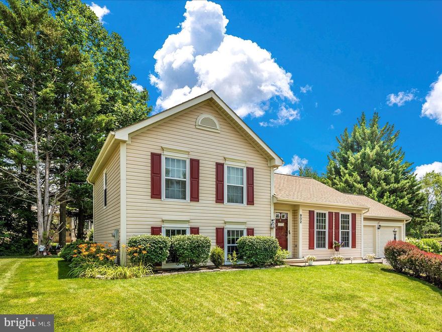 Location, location, location! This ready-to-move-in home is a shining star located within walking distance to historic downtown Frederick.  Three public parks within reach and less than 5 minutes drive to great restaurants & shopping areas including Lowes, Walmart, Home Goods and more!  Walkability it a 10 when you live in Riverwalk and you can even just stroll down the path to the Monocacy River.  The home sits on a quiet cul-de-sac that backs up to farmland.  A stamped concrete front patio greets you as you approach the front door so you can sit out front and watch the gorgeous sunsets or enjoy your neighbors.  Once inside, the soaring vaulted ceiling opens up the floorplan to maximize the space.  The living room, dining room and kitchen are filled with light and completely open.  The bright kitchen features white cabinetry and a white quartz countertop.  Stainless Steel appliances make cooking a delight!  The upper level features a primary suite with updated bath, an additional spacious bedroom with dual closets and  full bath in the hallway.  The lower level makes for the perfect family room space and offers an additional bedroom and full bath.  The oversized two car garage is perfect for storage and the recently remodeled rear deck looks out to lush farm fields and mature trees.  This home is waiting to greet you!  Welcome Home!