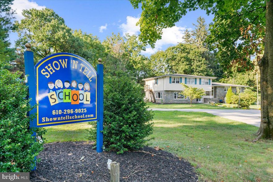 Wonderful 2 acre property in Tredyffrin Township with a daycare business currently on it. Zoned Residential, but its current use is Mixed Use for daycare center. Builders or business owners  will love this highly walkable location to the Paoli Train station, The Library , shops and buses.