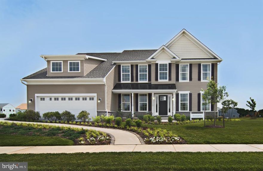 TO BE BUILT-The Greenspring -This beautiful home features 4 bedrooms, 2.5 baths, 2 car garage.
Standard features include a partially finished basement, Granite kitchen countertops, 42" maple cabinets, stainless steel appliances, hardwood floors in foyer, kitchen & breakfast area & a stone water table on the exterior. Appoquinimink School district! Self-Guided Tours available daily 7 am-8 pm. Download "NterNow" APP on smart phone. Enter property ID at front door of Model; scan drivers license and door will auto unlock. Please make sure door is closed and door will auto lock.