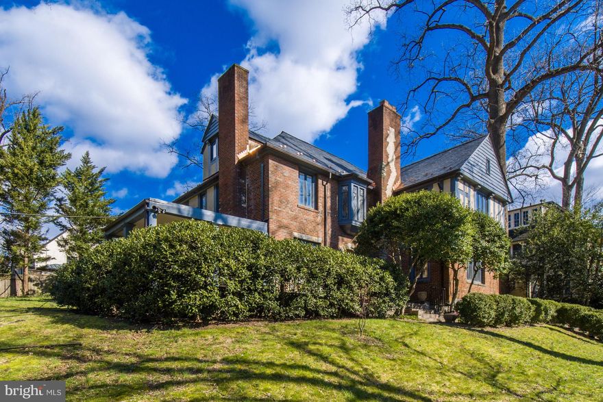 Elegant and spacious Tudor home on a quiet corner Lot in Wesley Heights. The house has 4 Spacious Bedrooms on 2nd floor + 3rd floor loft suite with En-suite bathroom. Finished lower level living space with fireplace. High Ceilings, Curved staircase in foyer, Separate Dining Room, spacious Living Room, Sun room, Updated Kitchen, dual zone HVAC systems and detached off street Garage. The updated eat in kitchen has all modern appliances with direct access to a backyard Stone patio. The home is surrounded by a large private yard with mature landscaping . This home is Conveniently located in the lower section of Wesley Heights, across from Glover Archibald park and within walking distance to many neighborhood amenities. Tenant vacating March 31,2023. Showing by appointment only. Please contact LA. Photos taken when home was unoccupied.