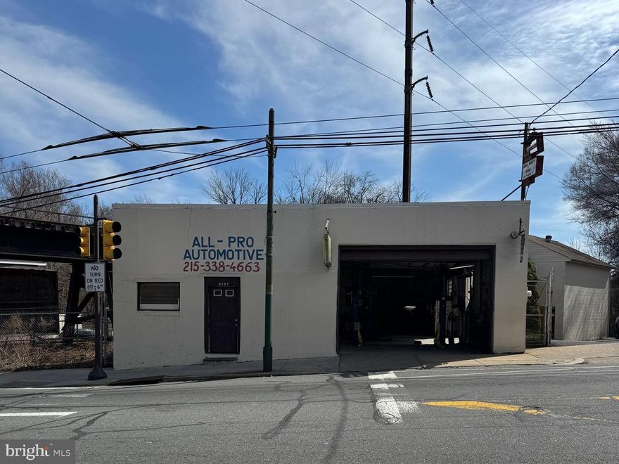 Exceptional opportunity for investors or owner-operators to acquire a high-visibility business and property in a thriving district. This sale includes three parcels (8253, 8255, and 8257 Frankford Ave) with a total lot size of approximately 7,000 sq. ft. This property also include a  12 car parking lot. 

Situated in a high-traffic area, the building features high ceilings and a large rear door designed for cargo vans and stake trucks. While perfect for any auto-related business, the versatile layout is also ideal for a beer distributor or other commercial conversions.

Turnkey Features Include:

10,000 lb. lift

Emissions machine & tire machine

Battery charger & gas heaters

Don't miss the chance to expand your portfolio in one of the area's most active business corridors.
