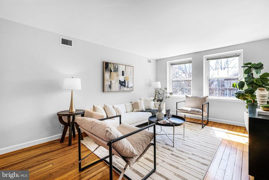 Welcome home to this bright and airy unit featuring hardwood floors in the living and dining areas and best of all—no popcorn ceilings anywhere! The kitchen provides recessed lighting, and stainless steel appliances, creating a modern and inviting space.

Step outside to your private balcony, perfect for dining al fresco on warm spring days. The fully renovated bathroom (2017) and new HVAC (2020) add to the move-in-ready appeal.

Located just minutes from Shirlington, DC, the Pentagon, Old Town, and the BRAC Building, with a bus stop less than a block away—this home offers unbeatable convenience in a prime location. Don't miss this one!
