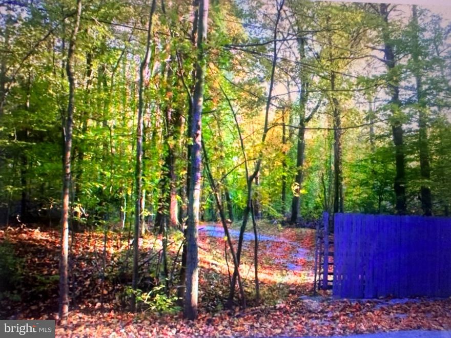 Zoned Residential for one Single Family Home. Completely Wooded 1.89 lot level on the front and then slight sloping in  the rear. Lot has 363 feet across the rear and 227 feet across the front. W-5 recorded with WSSC for public water and S-5 recorded for public Sewer. New owner to coordinate and confirm with WSSC for hookup. Community is mostly built out with Custom Homes. No HOA. Only 1.5 miles from Southern Md Hospital.