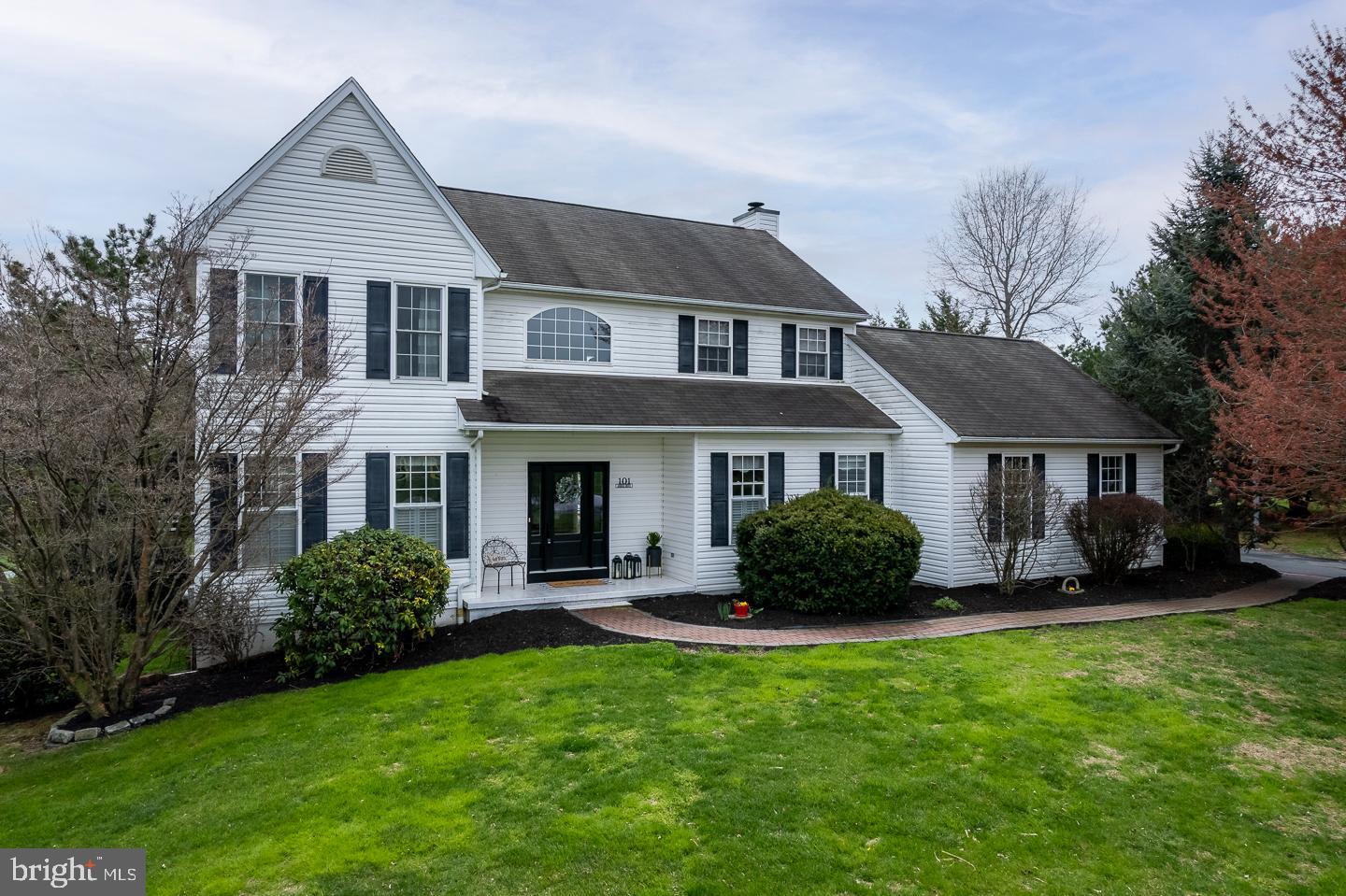 Nestled in a serene cul-de-sac lane, this beautiful two-story home sits on a spacious, private country lot, surrounded by mature trees and lush landscaping. A fenced backyard offers both privacy and a perfect space for outdoor enjoyment. The home's timeless charm is complemented by thoughtful upgrades and meticulous care throughout.
Main Level: As you enter, you are greeted by a grand two-story foyer with a striking turned staircase, setting the tone for the home's elegance. The formal living room features a large triple window, allowing for abundant natural light, and gleaming hardwood floors that continue throughout the main level. The formal dining room, with its tasteful chair rail and hardwood floors, provides an ideal setting for gatherings and special occasions.
At the heart of the home, the stunning kitchen boasts handsome maple cabinetry, gleaming granite countertops, a stylish tile backsplash, and stainless steel appliances. The spacious eat-in area offers a cozy spot for casual dining, while the kitchen seamlessly opens to the inviting family room. Relax by the wood-burning fireplace or step through the triple slider to the expansive composite rear deck—perfect for entertaining or enjoying the peaceful surroundings.
For added convenience, the main level includes a laundry room, a mudroom at the garage entrance, and a powder room for guests.
Second Floor: Upstairs, the luxurious owner's suite features a tray ceiling and a spa-like 4-piece bath complete with a soaking tub, separate shower—creating a perfect retreat. Three additional generously sized bedrooms provide ample space for family or guests, all sharing a full hall bath.
Lower Level: The fully finished basement offers endless possibilities with a large recreation room ideal for games, movies, or relaxing, along with a dedicated in-home office area—perfect for remote work or hobbies.
Additional Features: This home also includes a two-car attached garage.
Many rooms have been freshly painted, showcasing its move-in-ready condition. Recent upgrades include a recently installed HVAC system and other thoughtful improvements, ensuring comfort and efficiency for years to come.
Location & Lot: The tranquil cul-de-sac location, combined with the expansive, beautifully landscaped lot, offers a private, country-like atmosphere while still being close to conveniences. Enjoy the peace and serenity of your surroundings, with mature trees and well-established plantings enhancing the charm and beauty of the property.
Sliding glass door was recently replaced along with several windows also, hot water heater well pump low pressure tank. HVAC about 1 year old.