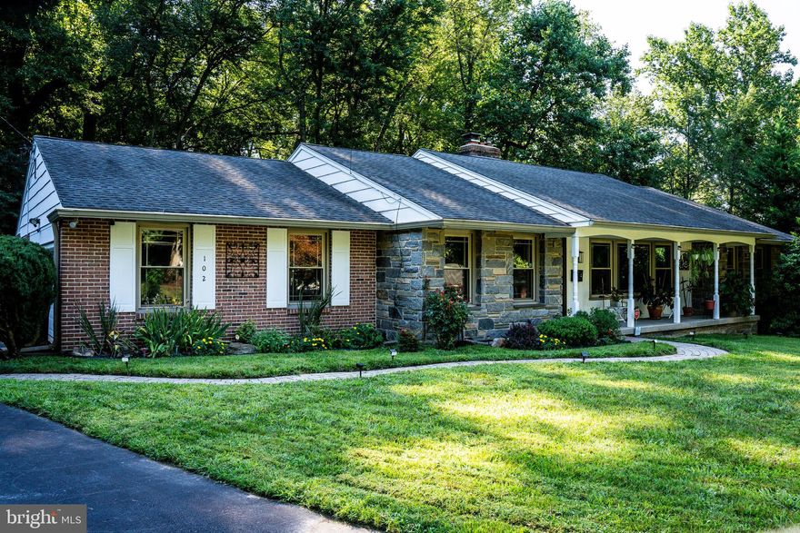 Home was active for a bit with no showings because of re-painting and improvements. Back to availability with a new great price!!
102 Brent Drive is a beautifully maintained, immaculate brick and stone raised ranch located in the coveted Wallingford-Swarthmore School district. This gem sits on a lush .58 acre lot accented with colorful bushes and healthy trees to offer just enough privacy to create a private oasis. Endless bloom illuminate this lovely home. Flat yard is a blank canvas Ball games; bar-b-qs, volley ball. lawn darts, but currently has a fire pit for those who like to sit still. Sprouling first floor rounds out well with nice sized rooms that offer a balance of comfort and necessity.  Cooking will be fun and convenient in the newer kitchen with pantry, that allows for effortless entertaining as it opens to the the family room. A cozy room which is adorned with a large wood burning fireplace fitted new Ahrens chimney technology. It also flows to the fabulous sun room that no doubt will be your favorite spot with its serene views that put you at one with outdoors but in a safe pest free haven. Play cards, put together a puzzle, entertain, have a meal; an excellent bonus room. Some interior features are the hardwood floors, large picture window, Pella lifetime replacement windows shine light throughout, nice sized laundry room, quality abounds. Easy breezy rooms as most have ceiling fans for your comfort-a real bonus for any homeowner. The four bedrooms are large, two on first floor, two are on the lower level, but above ground with one bedroom offering a walk out to the private backyard.  Lower level also showcases a man cave/sports room/everything room; whichever suits you and lots of storage space and/or a future wine cellar.   2024 hot water heater and 2021 attic was newly insulated, 2022 leaf filter gutters installed. Location is supreme. HS is 2.3 miles, elementary 1.4 miles away, I-95, downtown Media, public transportation, shopping, restaurants, the airport are all easily accessible. 2 car garage. This home offers a great opportunity to live your best life.