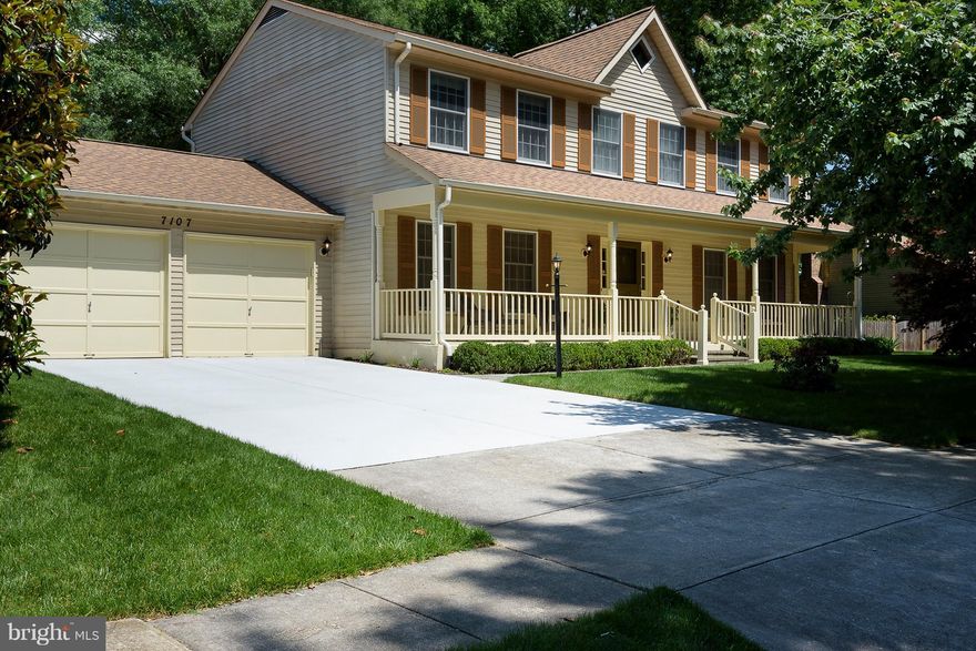 You'll love this Belair Greens Colonial boasting 5 bdrms/3 full baths (1 on frst floor); liv rm could be bdrm/office. Reno'd kitchen & baths,new hdwds, carpet/paint, lovely fam rm w/fp; newer roof, heat pump, fixtures, fin walk-up bst w/workshop, all pipes replaced, fence, corner lot, in-grd sprinklers, low maint. redwood deck. 2-car & resurf'd  drive, alarm See full feature list in uploaded docs.